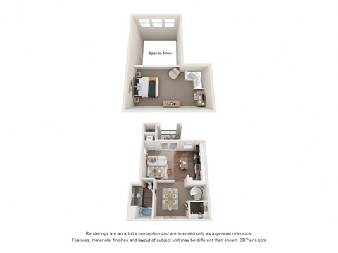 Floor plan for studio, 1 bath, 922 sqft